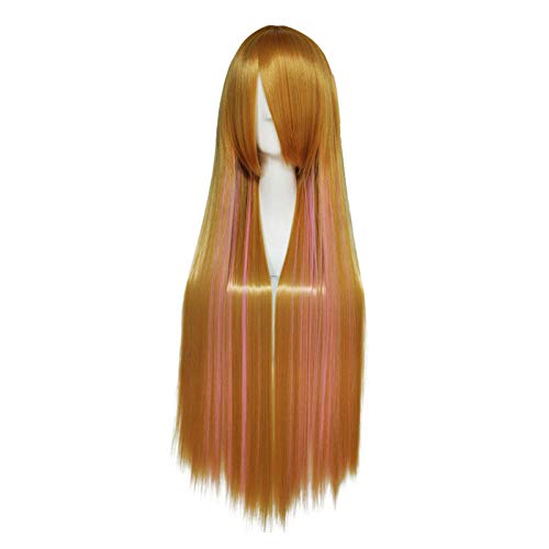 Uzun Sarışın Sentetik Peruk Siyah Beyaz Kadınlar İçin Dalgalı Cosplay Saç Peruk Kahverengi 26 inç