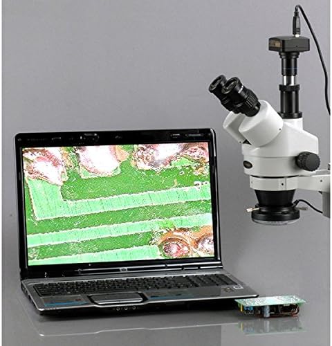 AmScope SM-5T-FRL Profesyonel Trinoküler Stereo yakınlaştırmalı mikroskop, wh10x Göz Mercekleri, 7X-45X Büyütme, 0.7 X-4.5