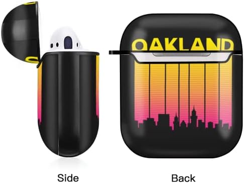 Oakland Retro Airpods Kılıf Kapak için Apple AirPods 2 & 1 Sevimli Kılıf için Erkek Kız Yumuşak TPU Darbeye Koruyucu Cilt Aksesuarları