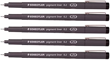 STAEDTLER Staedtler 0.2 Mm Pigment Astar Fineliner Eskiz Çizim Hazırlanması Kalemler 5 Paketi