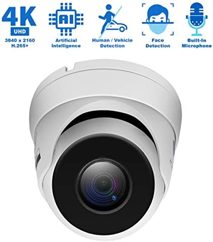 GW Güvenlik 8 Kanal Akıllı AI PoE NVR Ultra-HD 4 K (3840x2160) güvenlik Kamera Sistemi ile 4x4 K (8MP) 2160 P Yüz Tanıma /
