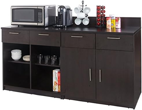 Kahve Molası Öğle Yemeği Odası Mobilyaları Büfe Model 2096 BREAKTİME 2 parça grup Renkli Espresso-SADECE Fabrikada Monte Edilmiş