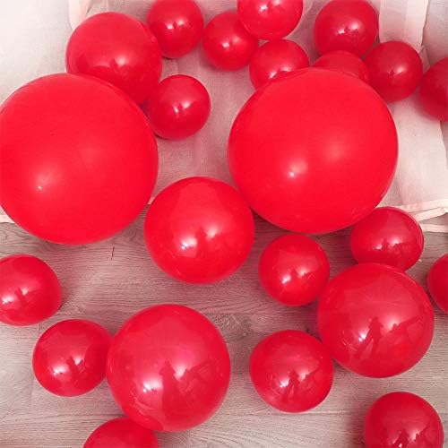 105 Paketi Kırmızı Balonlar, 18 inç/10 inç/5 inç Kırmızı Lateks Balonlar Premium Helyum Kalite Kırmızı helyum balonları İçin