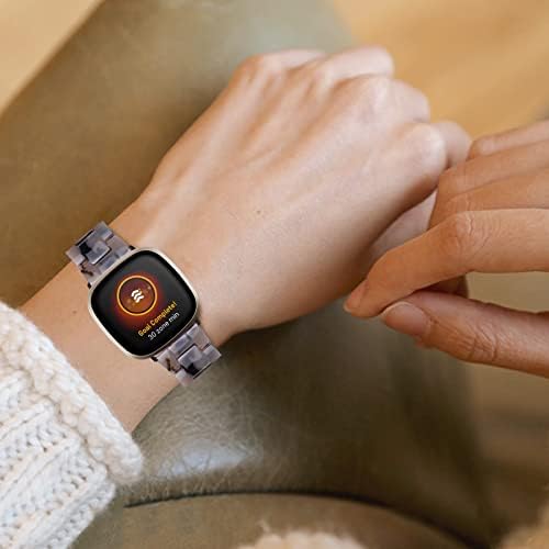 Reçine Watch Band ile Uyumlu Fitbit Versa 3 / Fitbit Anlamda, hafif Ayarlanabilir Moda Bilezik Bileklik Değiştirme ile Kadın