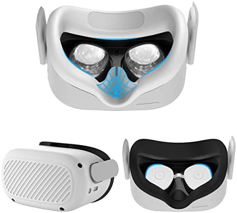 [3in1] Woocon Kabuk Ön Yüz Koruyucu Kapak Oculus Quest 2 Aksesuarları, VR-2 Su Geçirmez Silikon yüz koruyucu Ped ve koruyucu
