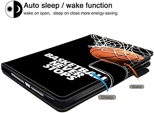 Ipad kılıfı 10.2 İnç (2021/2020/2019 Model, 9th / 8th / 7th Nesil), Basketbol iPad 10.2 Kılıf, Otomatik Uyandırma / Uyku Kapağı,