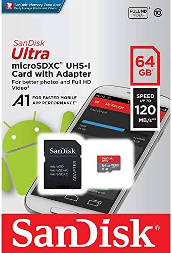 Ultra 64GB microSDXC, SanFlash ve SanDisk tarafından Doğrulanan Zen Mobile Shine M72 Plus için Çalışır (A1/C10/U1/8k / 120MBs)