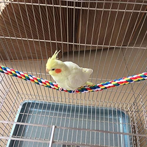 NCONCO Renkli Asılı Pamuk Halat Kuş Ayakta Çerçeve için Papağan Çiğneme Tırmanma Taşlama