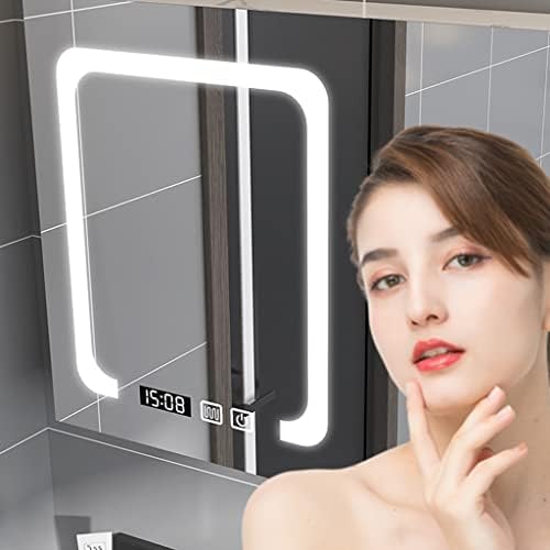 Banyo duvara monte ayna kabine(Flip-Açık Objektif Lens Kabine) asılı Kabine depolama kabine ile ışık Buğu Çözme Zaman Sıcaklık