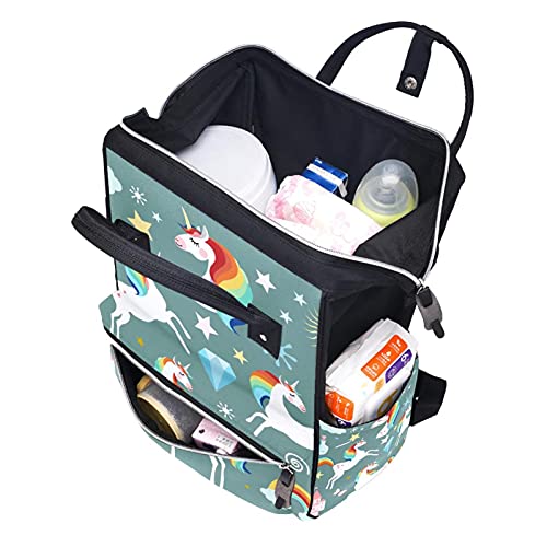 Zarif tek boynuzlu at bebek bezi çantası Nappy sırt çantası anne baba, seyahat Tote annelik Nappy çantalar için
