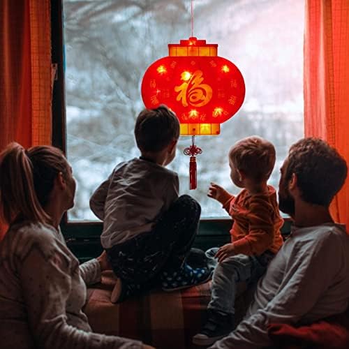 Gereton Çin Yeni Yılı Dekorasyon Kırmızı Fener Çin Yeni Yılı Vantuz Lambaları Bahar Şenliği Lambası Çin Tarzı Mağaza Görünümleri