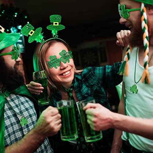 5 Adet St Patricks Kafa Bandı Parti Malzemeleri Iyilik Seti Yeşil Shamrock Hoop Küpe, St. Patricks Günü Şapka Kafa Bandı İrlandalı