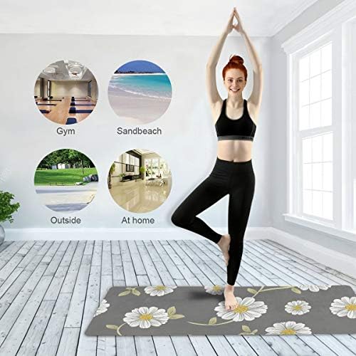 MCHIVER Seyahat Yoga Mat Kaymaz-Çiçekler Desen Katlanabilir egzersiz matı Hafif egzersiz matı ıle Çanta Ter Emici Kapak Pad