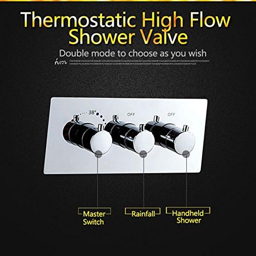 hm Termostat Duş Combo ile 10 LED Duş Başlığı Powered by Su Tasarrufu Su ile El Sprey Krom