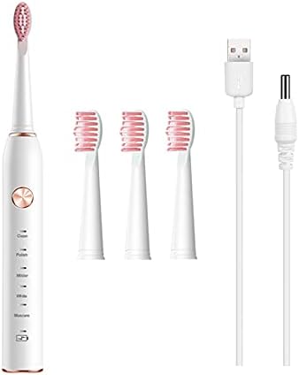 Şarj edilebilir Elektrikli Diş Fırçası USB Şarj Otomatik Diş Fırçası ile 5 Modları, 4 Yedek Başkanları ile diş fırçaları (Renk: