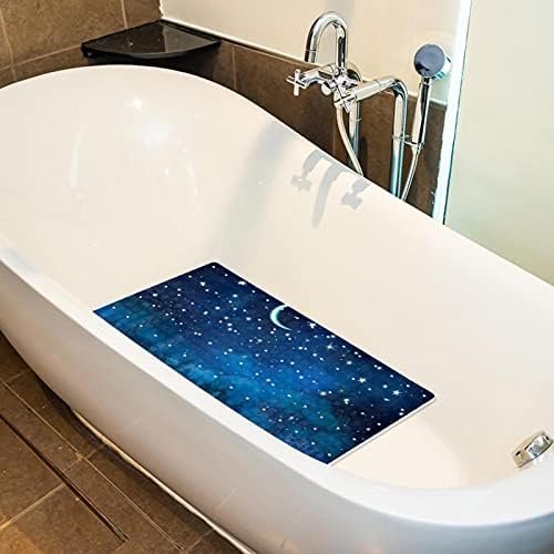 Yıldızlı Gökyüzü Gece Banyo Duş Mat Küvet Çocuk Mat (14.7x26. 9 inç) Vantuz ve Drenaj Delikleri ile Banyo Duşlar için, Küvet