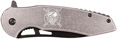 MTech USA Framelock Yay Destekli Açık Taşlı Gri Eloksallı Alüminyum Saplı Cep Katlanır Bıçak, NDZ Performance - US Army Special