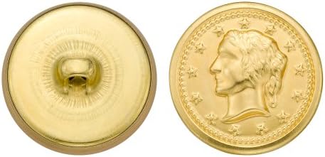 C & C Metal Ürünler 5328 Lady Head Coin Metal Düğme, Boyut 36 Ligne, Altın, 36'lık Paket