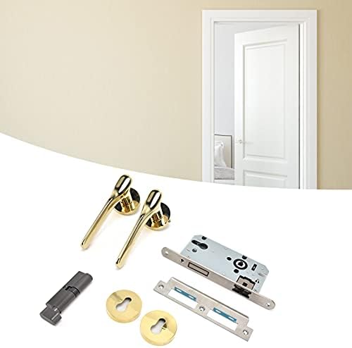 Kapı Kilidi Seti-Mekanik Kapı Kilidi Kolu ile Set Modern İç yatak odası kapısı Anti-Hırsızlık Kilit Kiti, 5. 9x2. 0x2. 2in