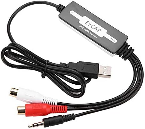 Tanke USB Ses Yakalama Kaydedici Kartı, Döner Tabla Kasetlerini MP3/WAV, 39.4 inç'e Dönüştürür