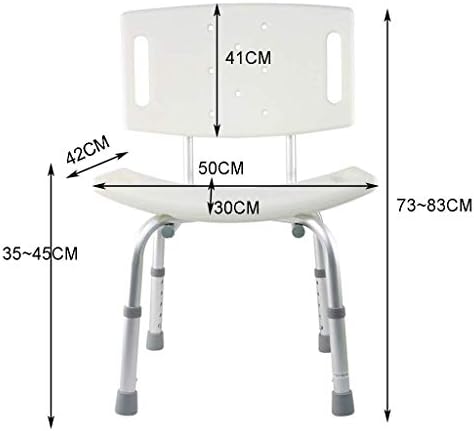 FXLYMR Duş Oturağı Sırtlı Ağır Hizmet Tipi Duş Sandalyesi - Ayarlanabilir Banyo Oturağı-Engelli Engelliler, Yaşlılar ve Yaşlılar