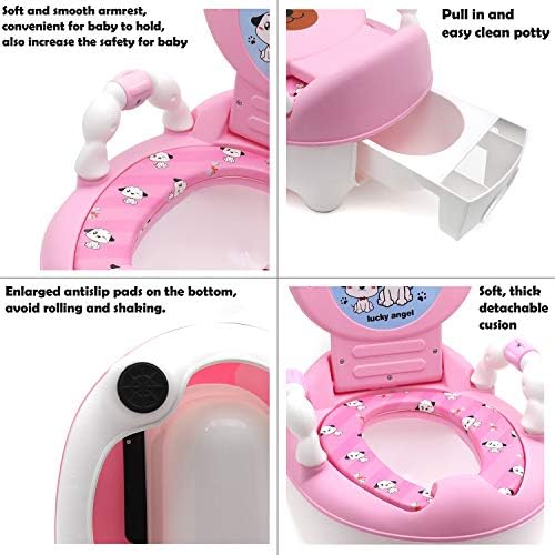 HongK-Ayı Pembe Çocuklar Bebek Lazımlık Eğitimi Koltuğu Toddler Taşınabilir Güzel Tuvalet Koltuk Dışkı Sandalye [P/ N: ET-BABY003-PİNK]