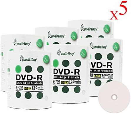 Smart Buy 3000 Paket DVD-R 4.7 gb 16x Beyaz Yazdırılabilir Mürekkep Püskürtmeli Boş Ortam Kayıt Diski, 3000 Disk 3000pk