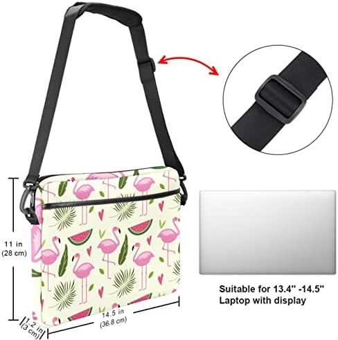 Flamingosummer Desen Karpuz Laptop omuz askılı çanta Kılıf Kol için 13.4 İnç 14.5 İnç Dizüstü laptop çantası Dizüstü Evrak