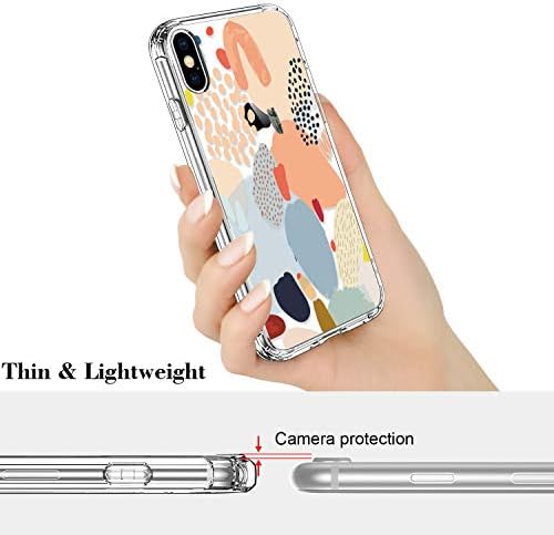 ICEDİO iPhone X Kılıf ile Ekran Koruyucu, iPhone Xs Kılıf Temizle ile Çok Renkli Boyama Desenler için Kız Kadın, Darbeye Slim