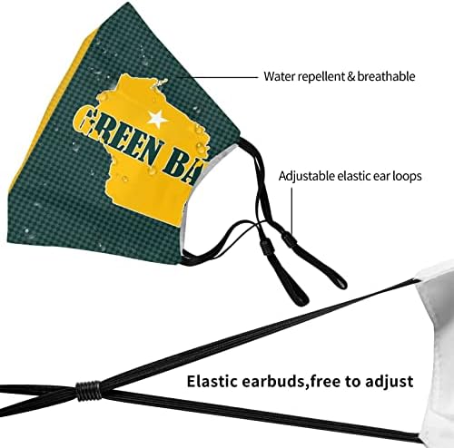 Yetişkin Green Bay Spor Balaclava Yüz Dekorasyon Ayarlanabilir Kulak Döngüler Kullanımlık Futbol Taraftarları Yüz Dekoratif