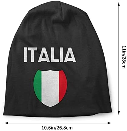Italia İtalya İtalyan Bayrağı Hımbıl Bere Kafatası Kap Örgü Şapka Yumuşak Balaclava Baggy Şapka Açık Mens Womens için