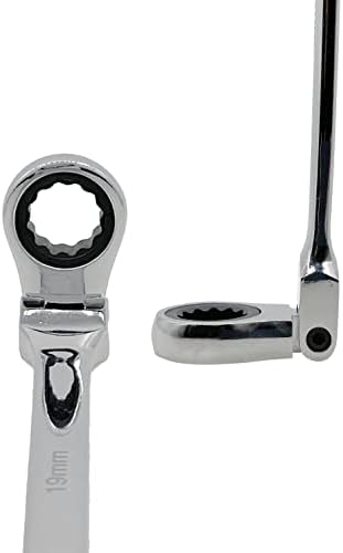 Metrik 12 Boyutları Ekstra Uzun Dişli Kilitleme Anahtarı Seti, 8mm-19mm, Krom Vanadyum Çelikten yapılmış, dönebilen kafa