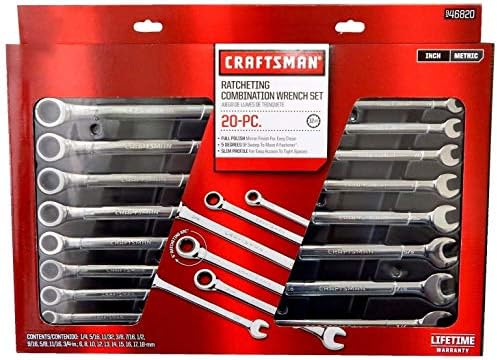 Craftsman 20 adet Kombinasyon Cırcır Anahtarı Seti Metrik MM ve Standart SAE