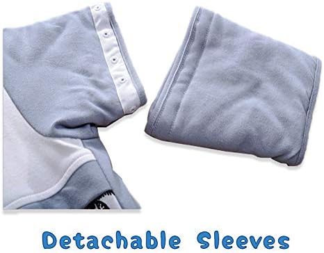 ıEvolve Premium Pamuk Bebek Uyku Tulumu Çuval Bebek Giyilebilir Battaniye Çıkarılabilir Kollu 2 Yolları Fermuar Unisex