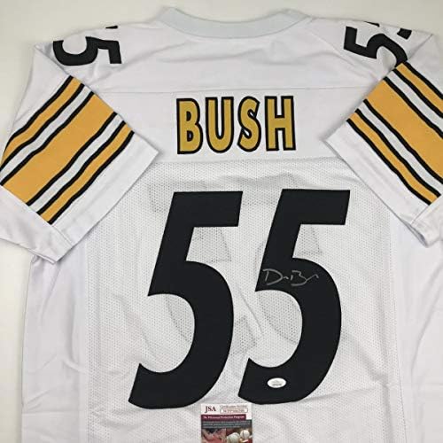 İmzalı / İmzalı Devin Bush Pittsburgh Beyaz Futbol Forması JSA COA