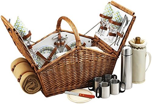 Ascot Huntsman'da Piknik 4 Kişilik İngiliz Tarzı Söğüt Piknik Sepeti, Kahve Seti ve Battaniye Tasarımı, Montajı ve Kalitesi