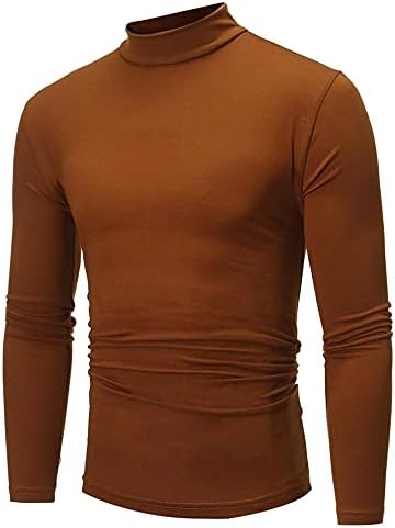 Erkek Moda Termal Mock Balıkçı Yaka Gömlek Uzun Kollu Casual Slim Fit Streç Temel Tasarlanmış Baselayers Tops