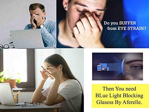 AFERELLE Silvercare Mavi Işın Kesim UV 420 Unisex Sıfır Güç Gözlük parlama Önleyici Sağlıklı Gözler için (Silvercare / orta)