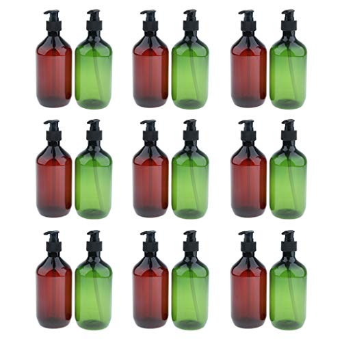 Almencla 18Pcs plastik pompa şişe su losyon şampuan sıvı konteyner seyahat 500ml için