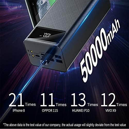 Taşınabilir Şarj Cihazı Güç Bankası USB Harici Pil Paketi 50000 Mah-4 USB Çıkışlı Harici Cep Telefonu Yedek Pil ve iPhone 12