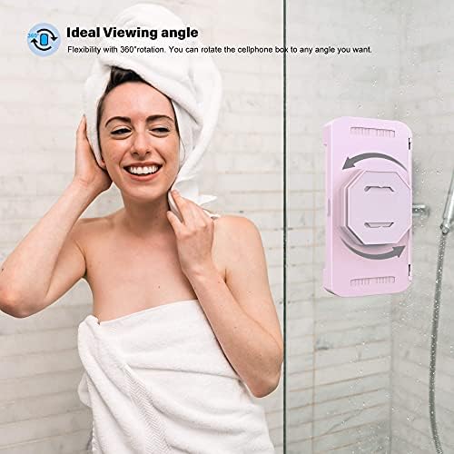 Yükseltilmiş Oceavity Duş telefon tutucu Su Geçirmez 360° Rotasyon, Ayna / Duvar Montaj telefon Tutucu için Duş Banyo Küvet