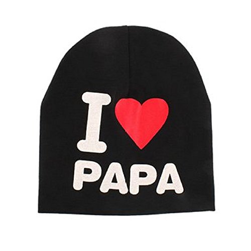 Bebek Pamuk I LOVE MAMA / PAPA Baskılı Yumuşak Bere Şapka, ES Global. (Zenci-ANNE)
