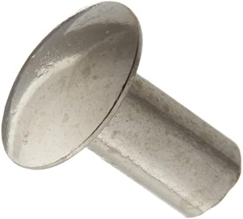 EuısdanAA-DM Nikel Kaplama Oval Başlı Yarı Borulu Perçinler Gümüş Ton, M4 x 8 mm Boyut (200'lü Paket) (- DM Remaches semitubulares