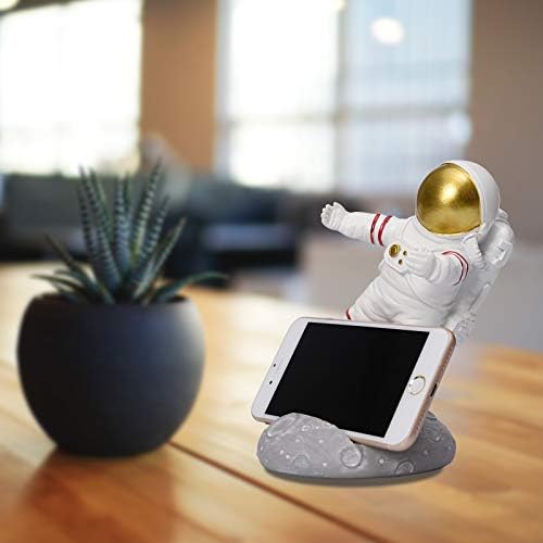 Kakizzy Astronot telefon tutucu, reçine telefon Standı Çok Fonksiyonlu Masaüstü Süsler Çocuklar için Yaratıcı Heykelcik Astronot