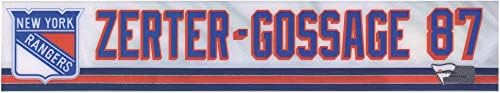 Lewis Zerter-Gossage New York Rangers Oyuncusu-2019-20 NHL Sezonundan 87 numaralı Beyaz İsim Plakasını Çıkardı-Oyun Kullanılmış