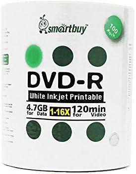 Smartbuy 600-disk 4.7 gb / 120 dak 16x DVD-R Beyaz Mürekkep Püskürtmeli Hub Yazdırılabilir Boş Veri Kaydedilebilir Medya Diski