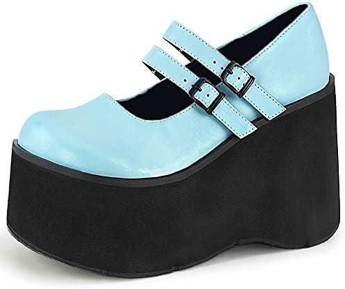 CELNEPHO Bayan Mary Jane Ayakkabı Kadınlar için, ayak Bileği Kayışı Kama Orta Topuk Platformu Elbise Ayakkabı Gotik Lolita