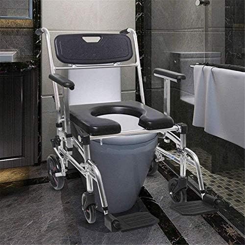 Duş sandalyesi duş Sandalyesi, Tekerlekli Yaşlı Klozet İtilebilir Tabureler Hemipleji Rehabilitasyon tuvalet Sandalyesi Katlanabilir