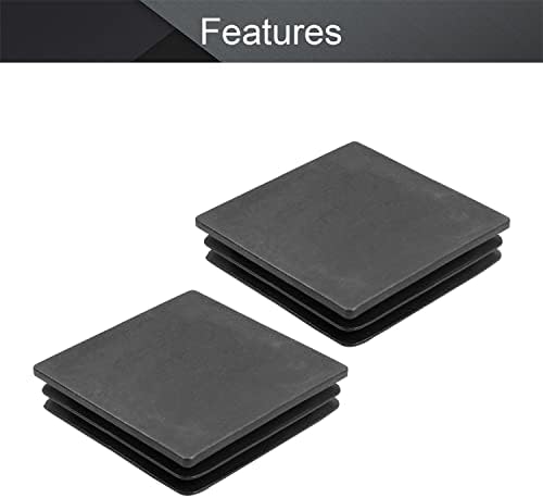 Momax 4 PCS 3.94 x 3.94 (Uxg) plastik Boru Fiş Kare Post End Caps için Küpeşte Merdiven Newel Korkuluk Tüp Siyah