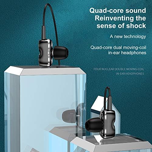Kulaklık, K9 Çift Hareketli Bobin Boynuzu Kulak İçi Gürültü Azaltma Kablolu Telefon Kulaklığı Mikrofonlu-Lacivert 01